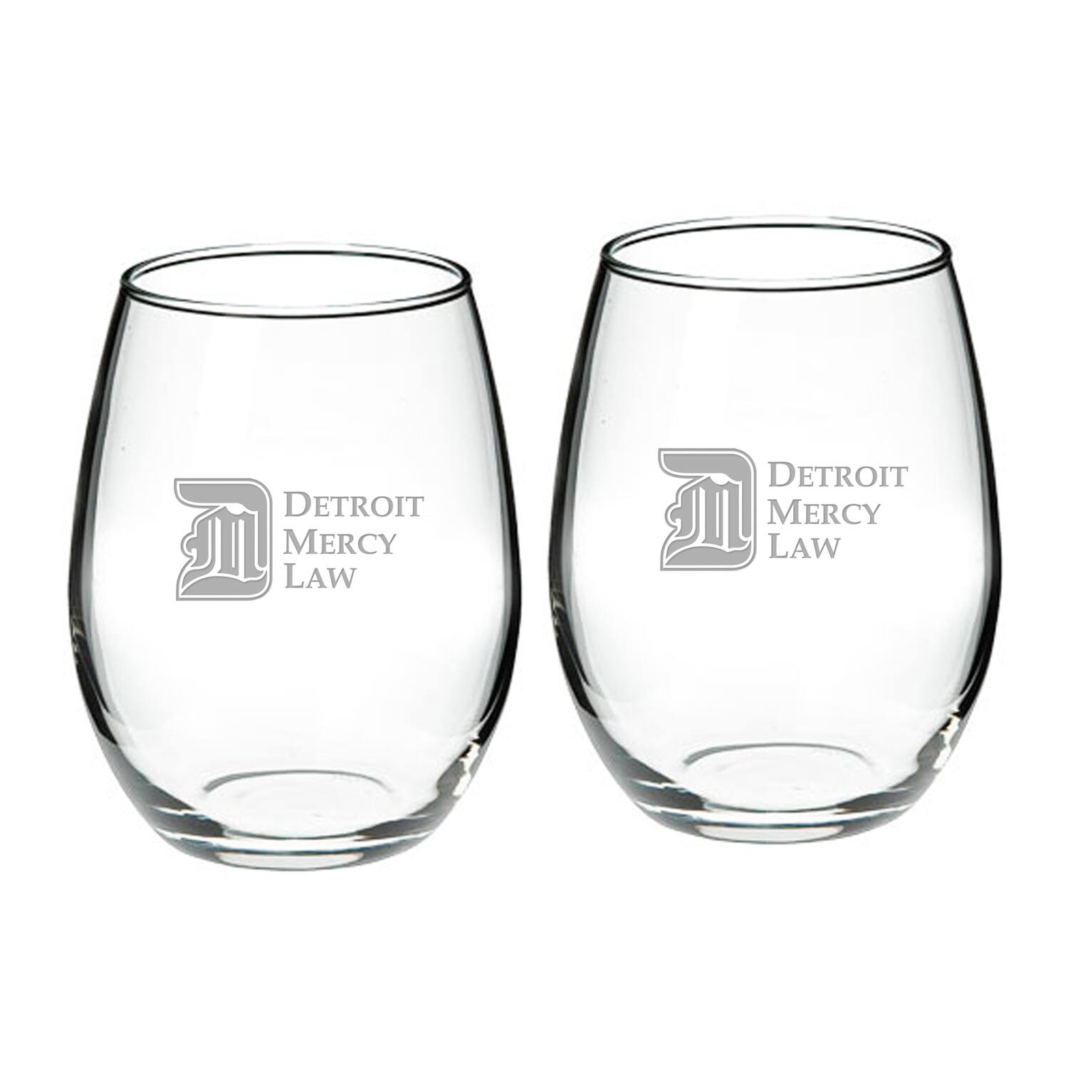 Jardine - Detroit Mercy Titans 21oz. 2-Piece Stemless Wine Glass Set - Multicolor