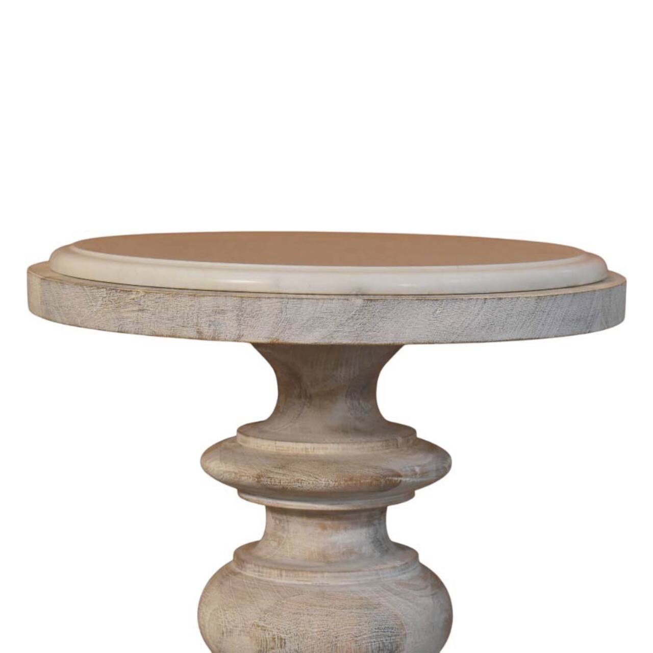 Left. Artisan Furniture - Artisan Furniture Solid Wood The Bellis Marble Accent Table - Grey.