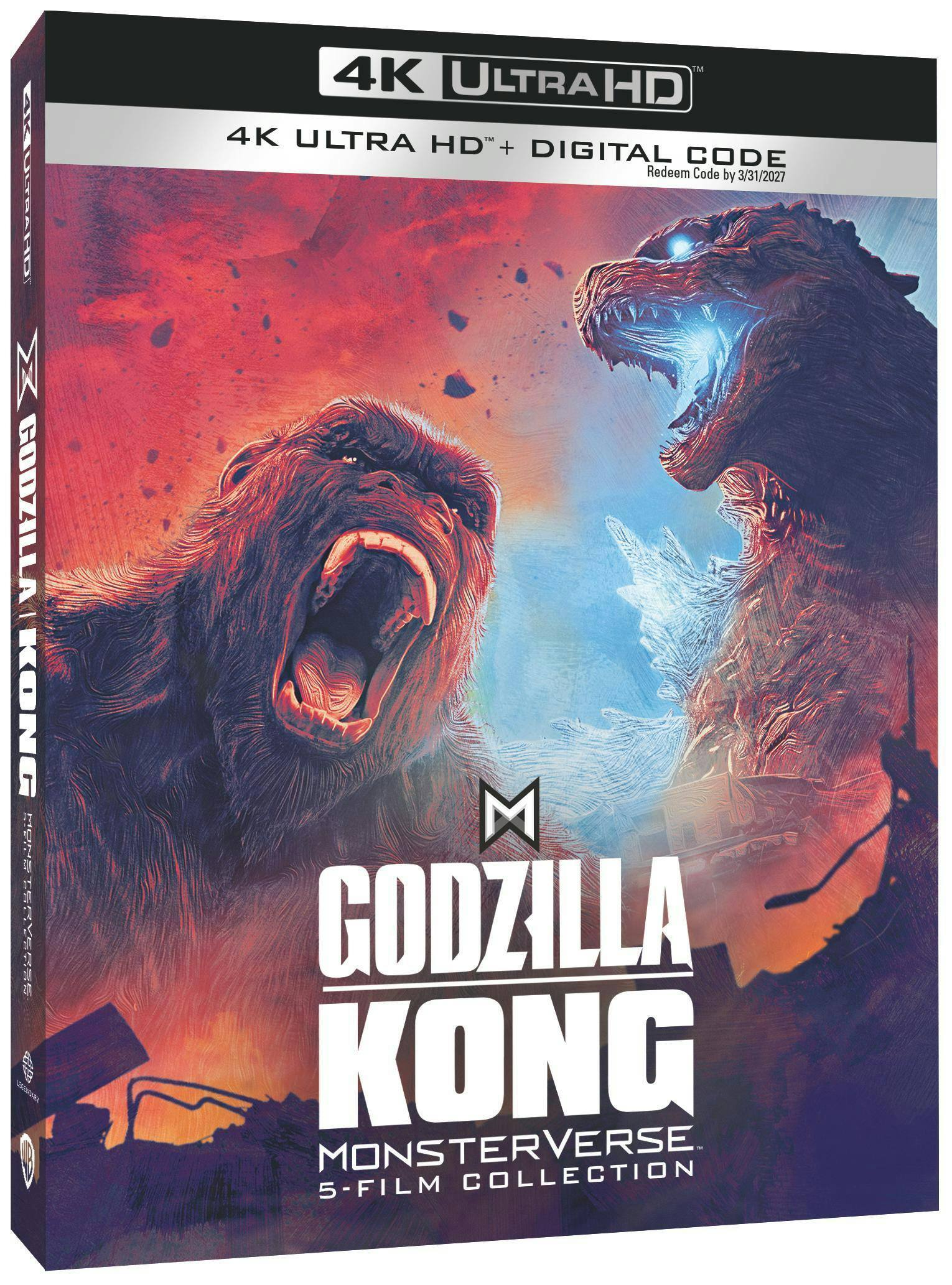 Godzilla/Kong Monsterverse 5 Film Collection 4K Blu Ray