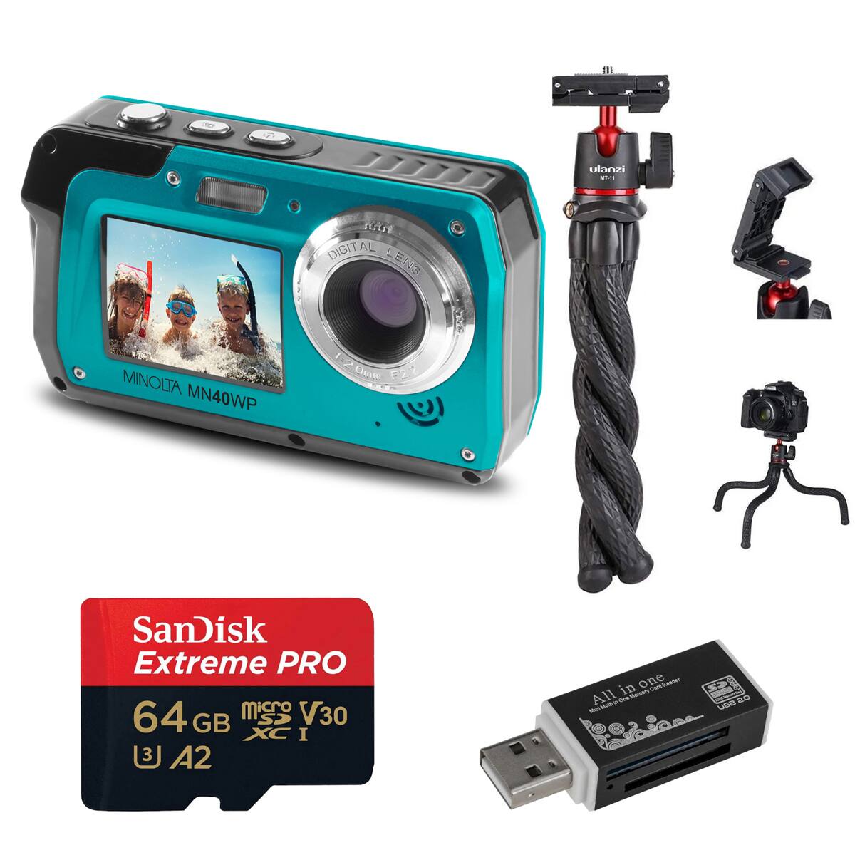 III ulanzi n DIGITAL LENS MINOLTA MN40WP 1.208 12 Earo F27 SanDisk Extreme PRO 64 micro SP V30 GB XC I 3 A2 in one CetTacer Cam All Marr - EO
