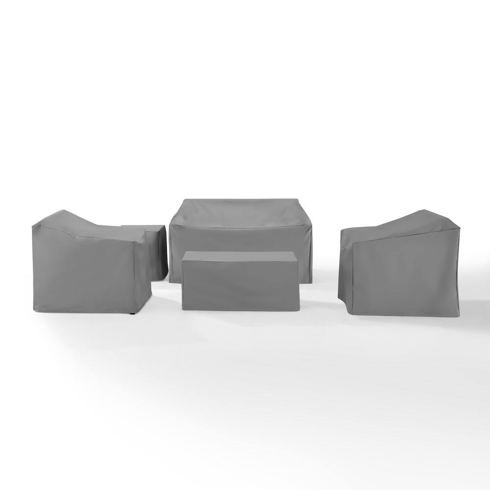 Left. Crosley Furniture - 5Pc Outdoor Furniture Cover Set - Gray.