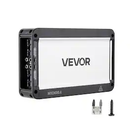 VEVOR - 4 Channel Car Audio Amplifier 2 Ohm Stable Bridgeable Class D Full Range Amp Max Power 4 x 420W @ 4 Ohm / 4 x 600W - Sandblasted Black