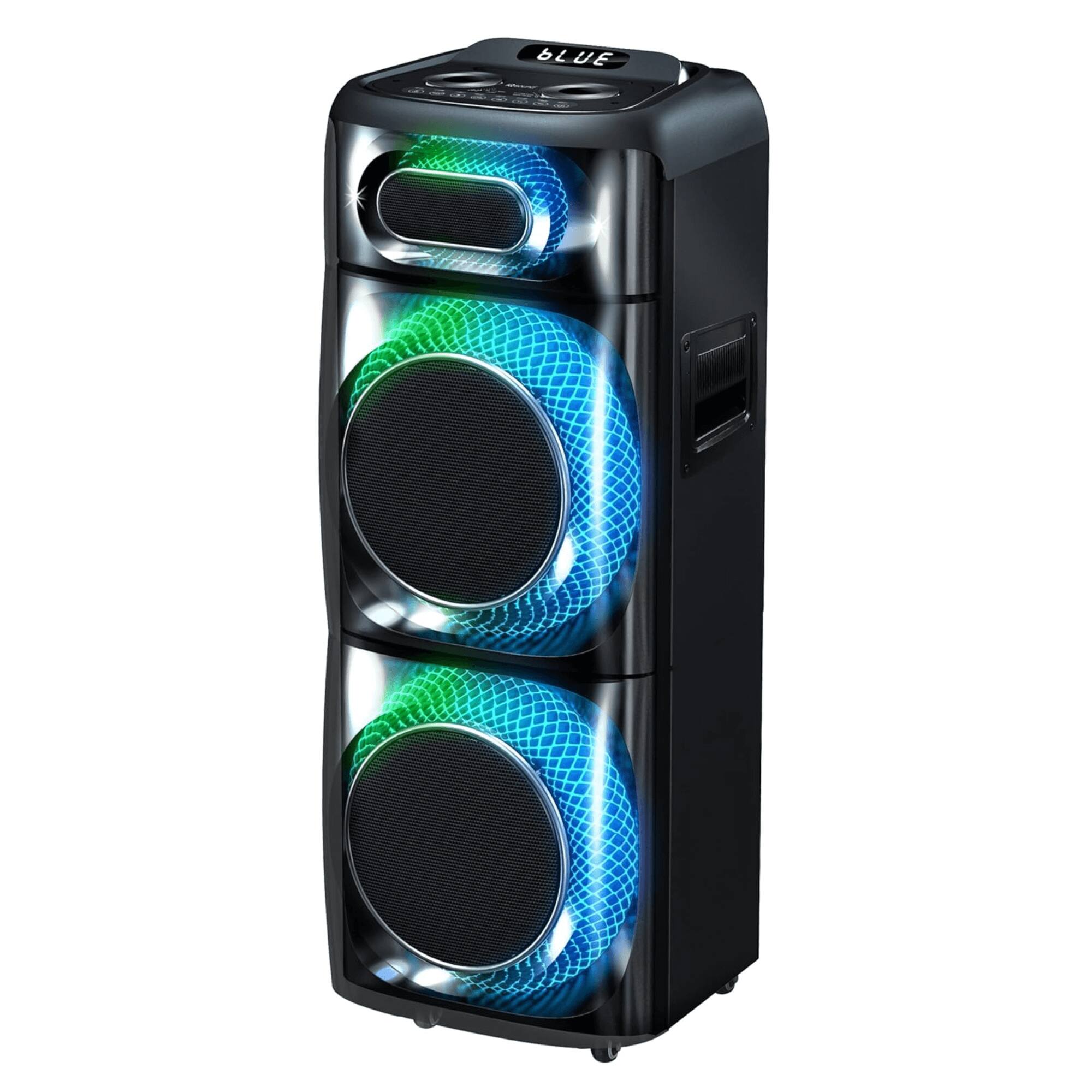 Angle. iQ Sound - TorusFLEX 2x10-Inch Portable Bluetooth DJ Speaker - Black.