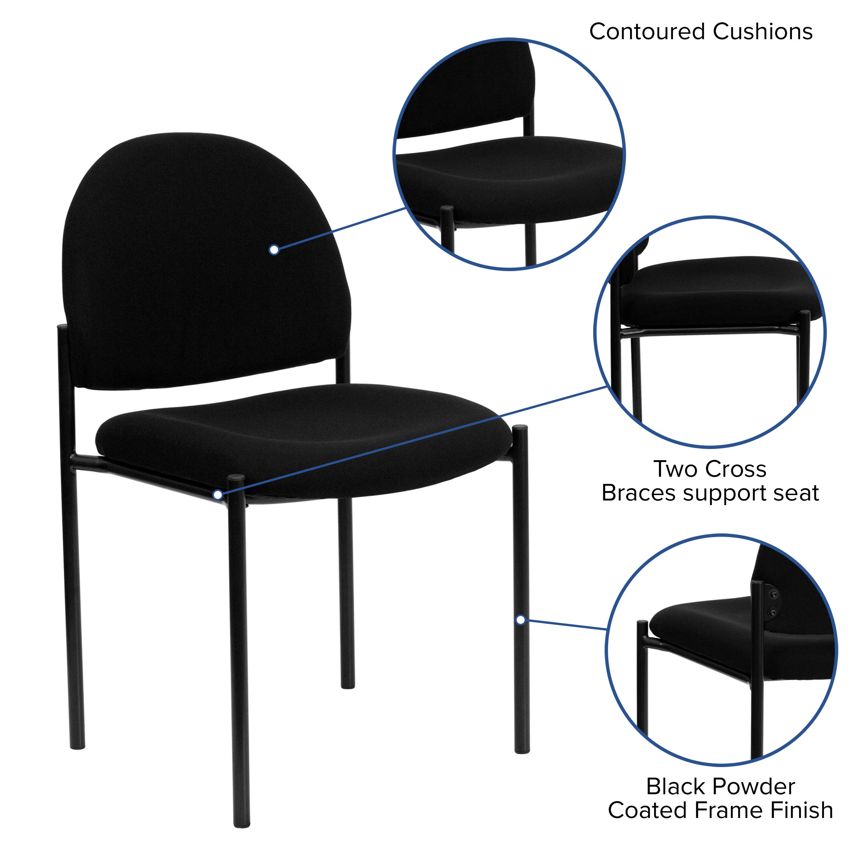 Contoured Cushions  
Two Cross Braces support seat  
Black Powder Coated Frame Finish