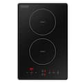 Empava - 12 in. Electric Stove Induction Cooktop Vertical with 2 Burners - Black