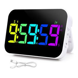 Dazzed Corner - Rechargeable Digital Magnetic Timer with Large LED Display - White