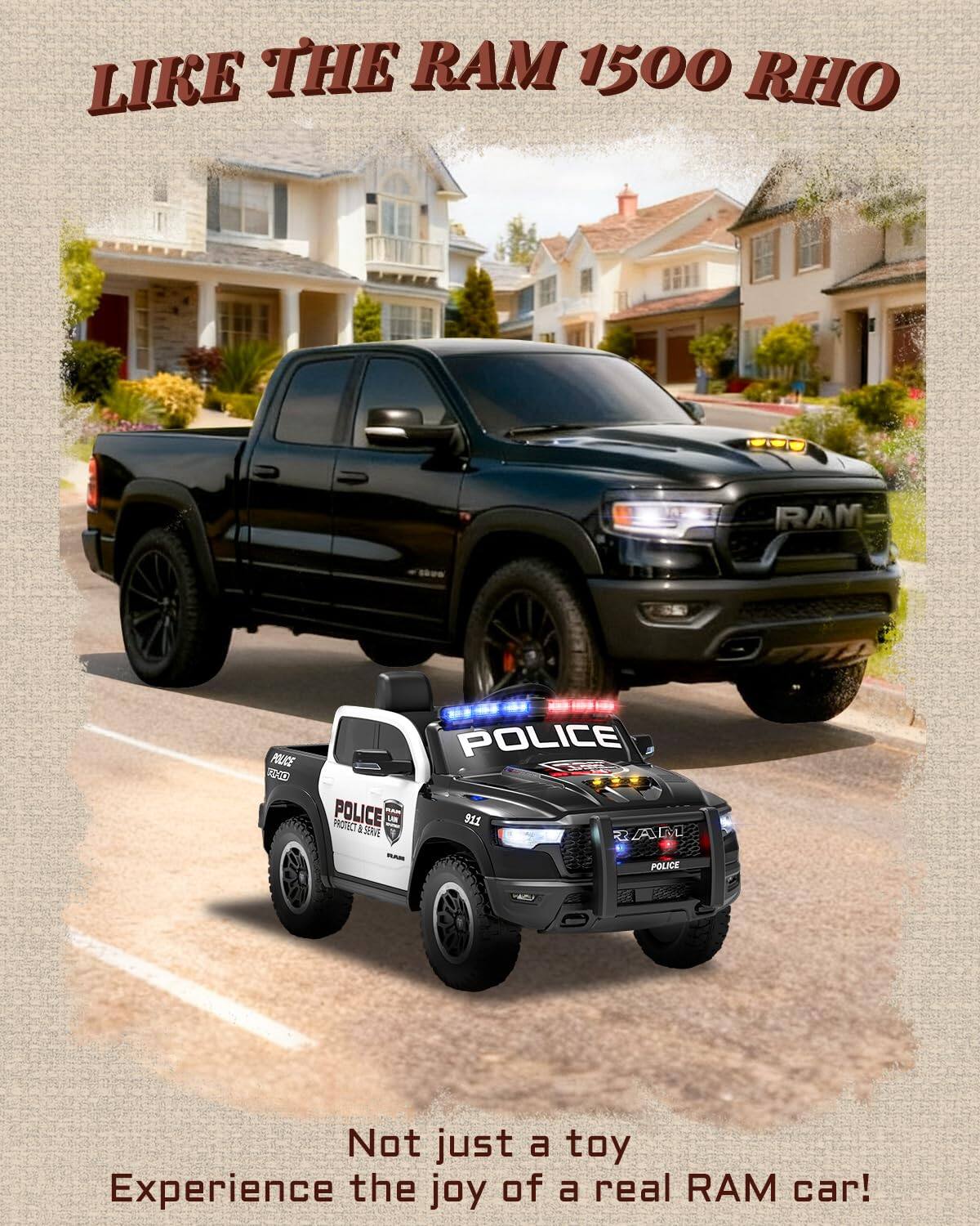 LIKE THE RAM 1500 RHO

Not just a toy
Experience the joy of a real RAM car!