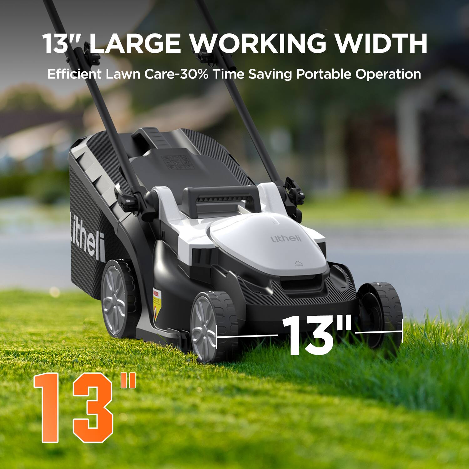 13" LARGE WORKING WIDTH
Efficient Lawn Care-30% Time Saving Portable Operation
itheli - 13"