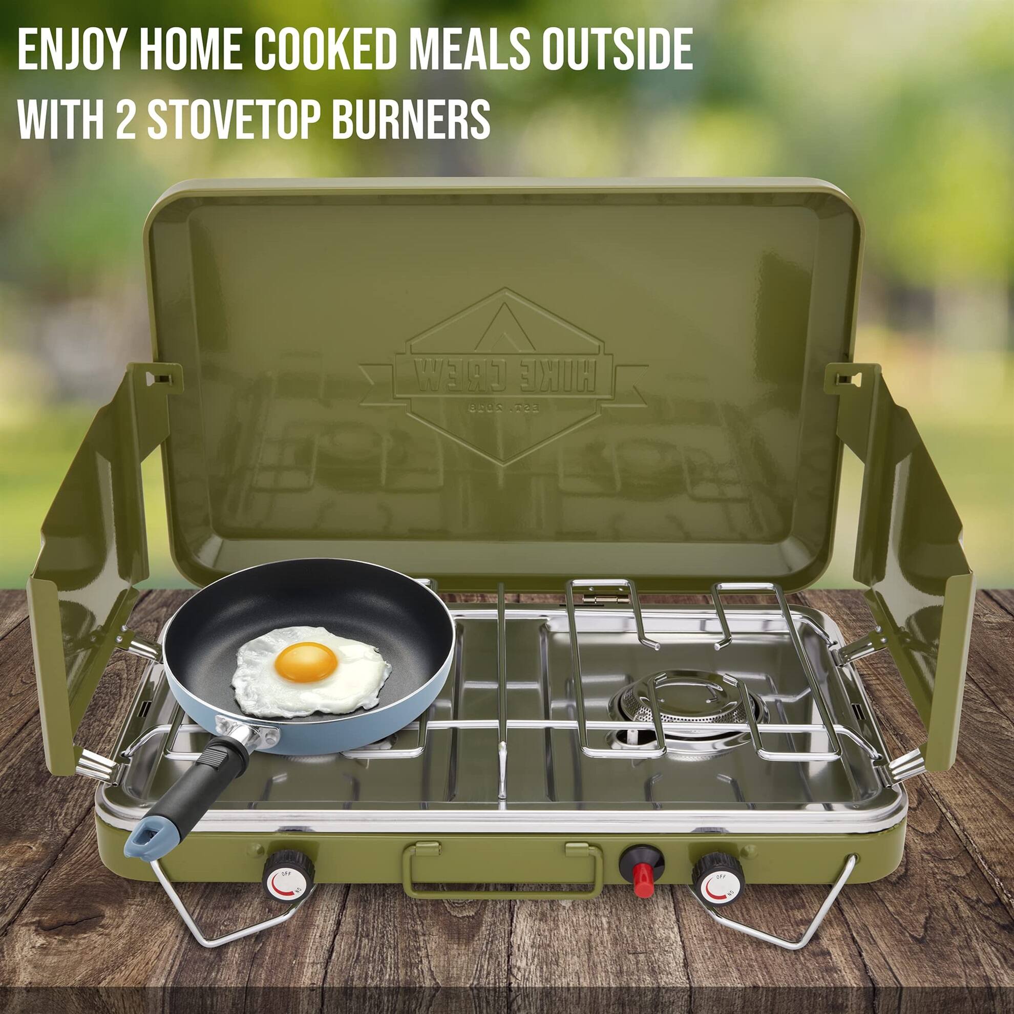 ENJOY HOME COOKED MEALS OUTSIDE WITH 2 STOVETOP BURNERS