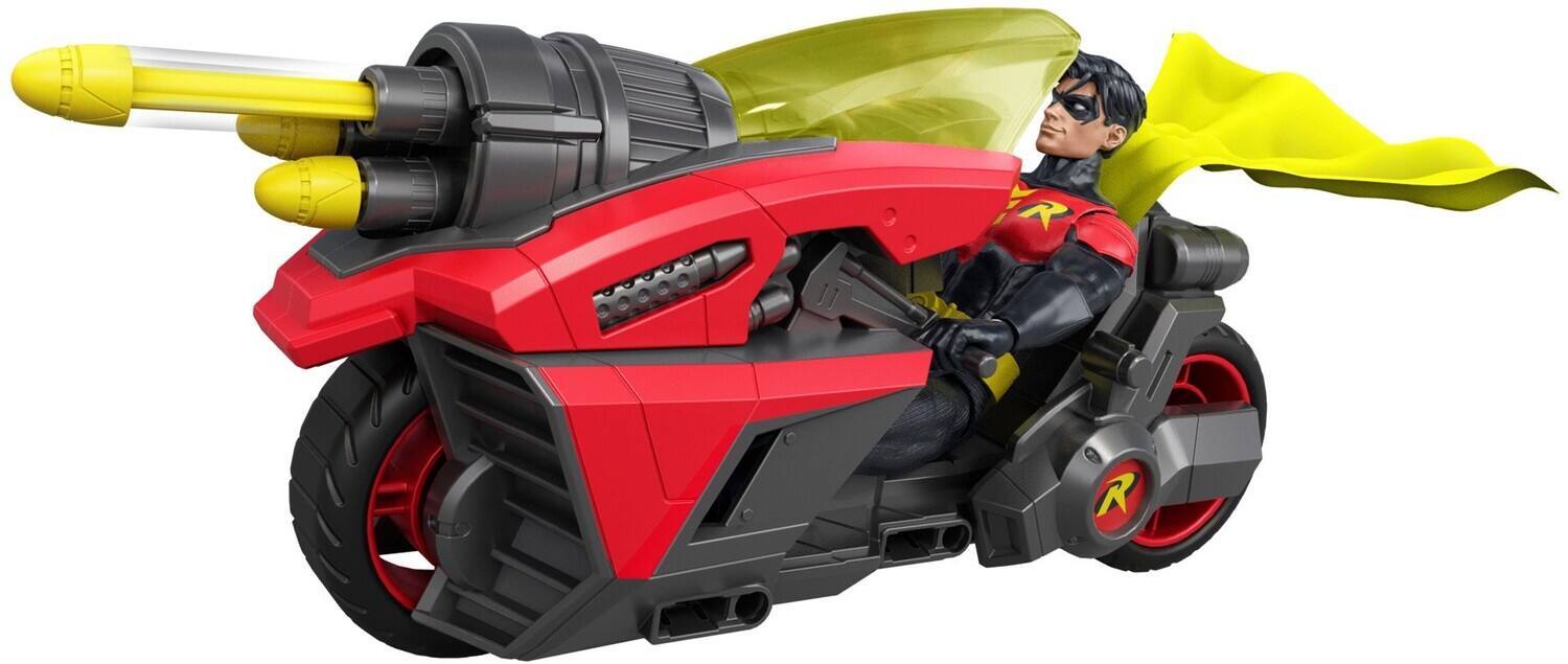 Alt View 4. Mattel - DC Premiere Batlink Robin 6.5" Action Figure & Motorcycle Vehicle   - COLLECTIBLES - Multicolor.
