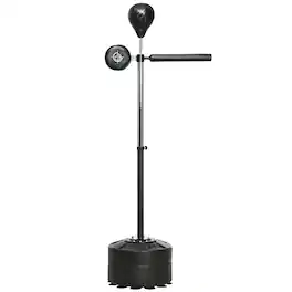 Soozier - Standing Boxing Bag with Stand, Punching Speed Bag Reaction Bar Challenge with Suction Cups - Black