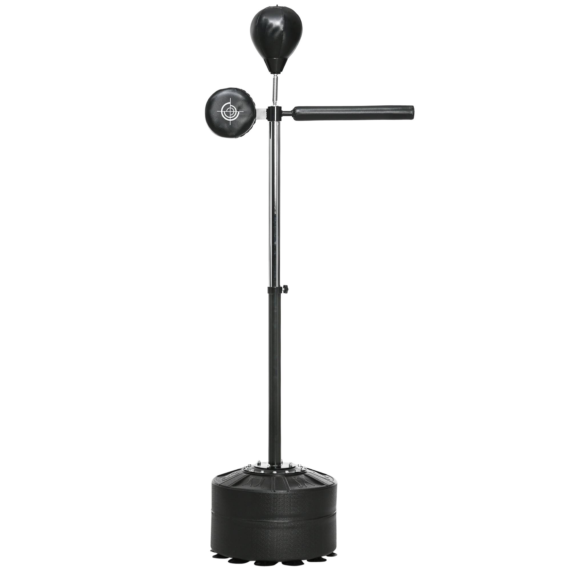 Soozier - Standing Boxing Bag with Stand, Punching Speed Bag Reaction Bar Challenge with Suction Cups - Black