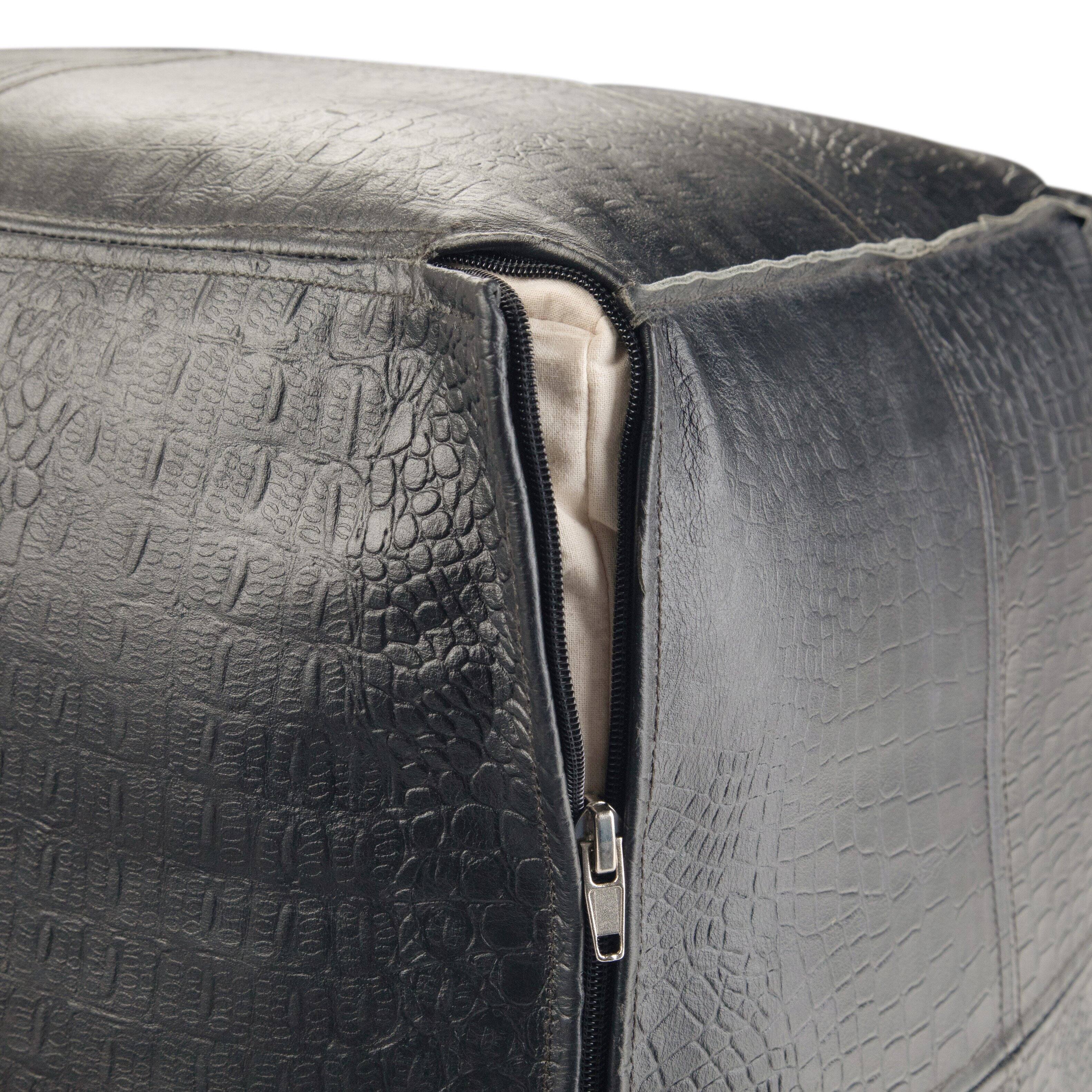 Alt View 13. Simpli Home - Bowen Square Pouf - Black.