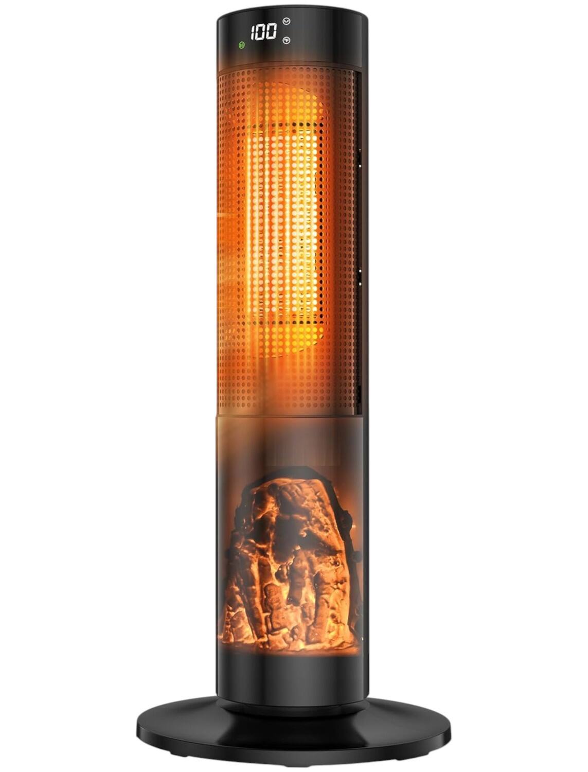 Airo Comfort - 1500W Electric Ceramic Heater for Large Rooms with Remote Thermostat Oscillation 12H Timer