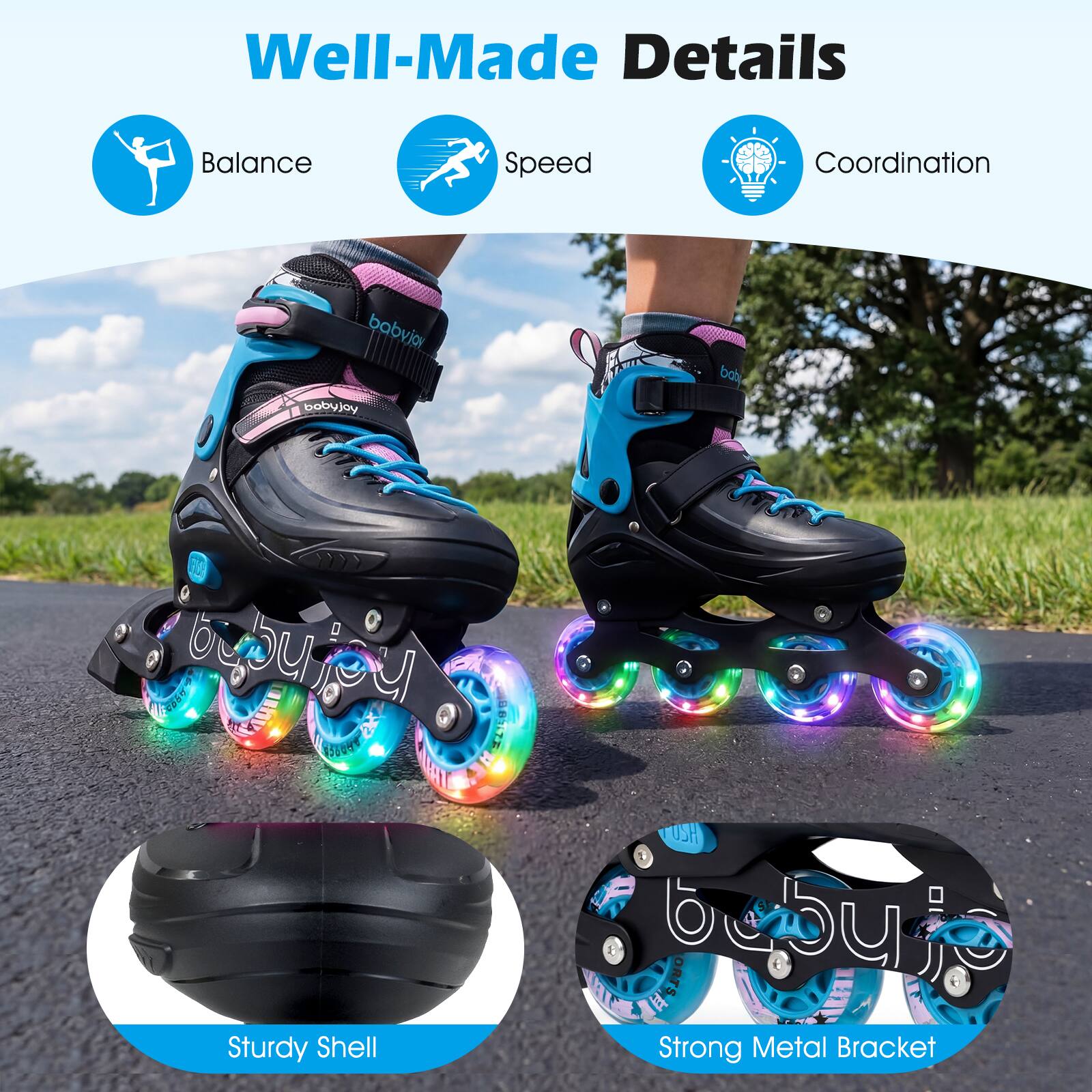 Well-Made Details

Balance Speed Coordination

Sturdy Shell

Strong Metal Bracket