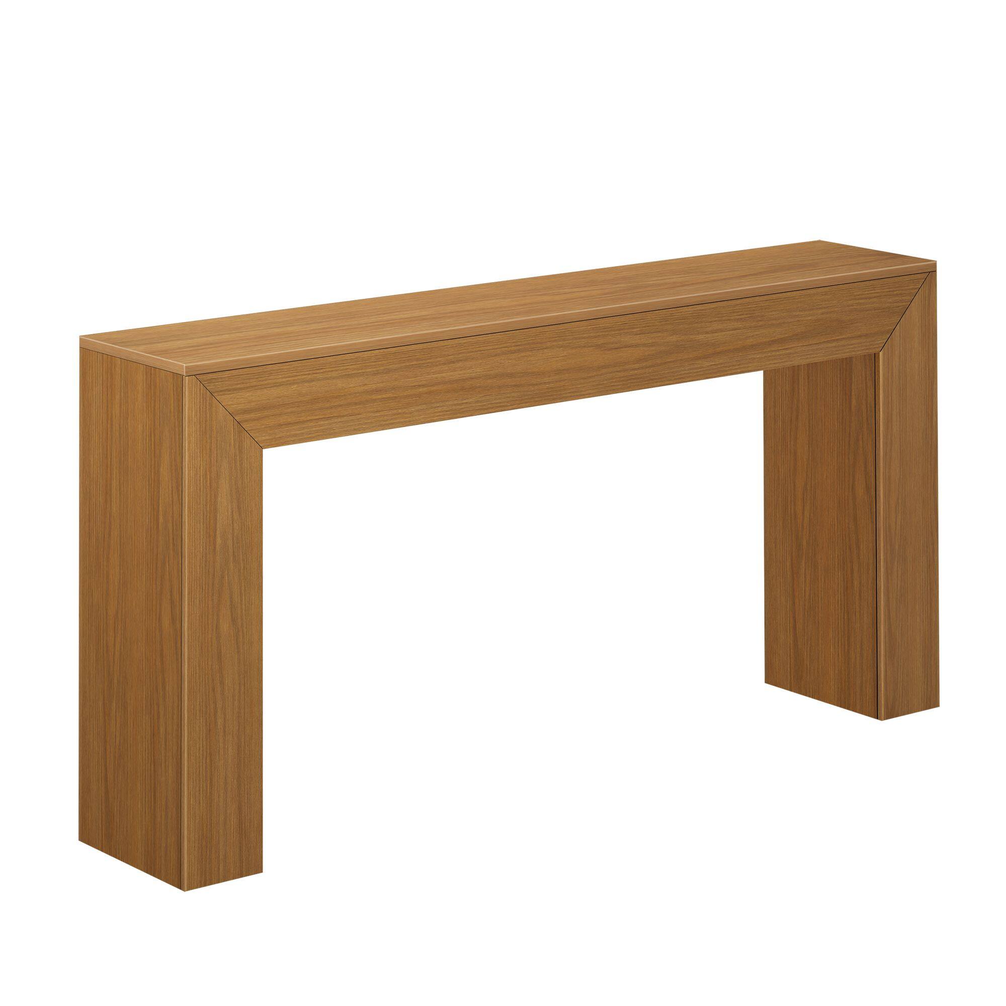 Alt View 2. Plank+Beam - Grande Console Table (66in / 1680mm), Pecan Wirebrush - Pecan Wirebrush.