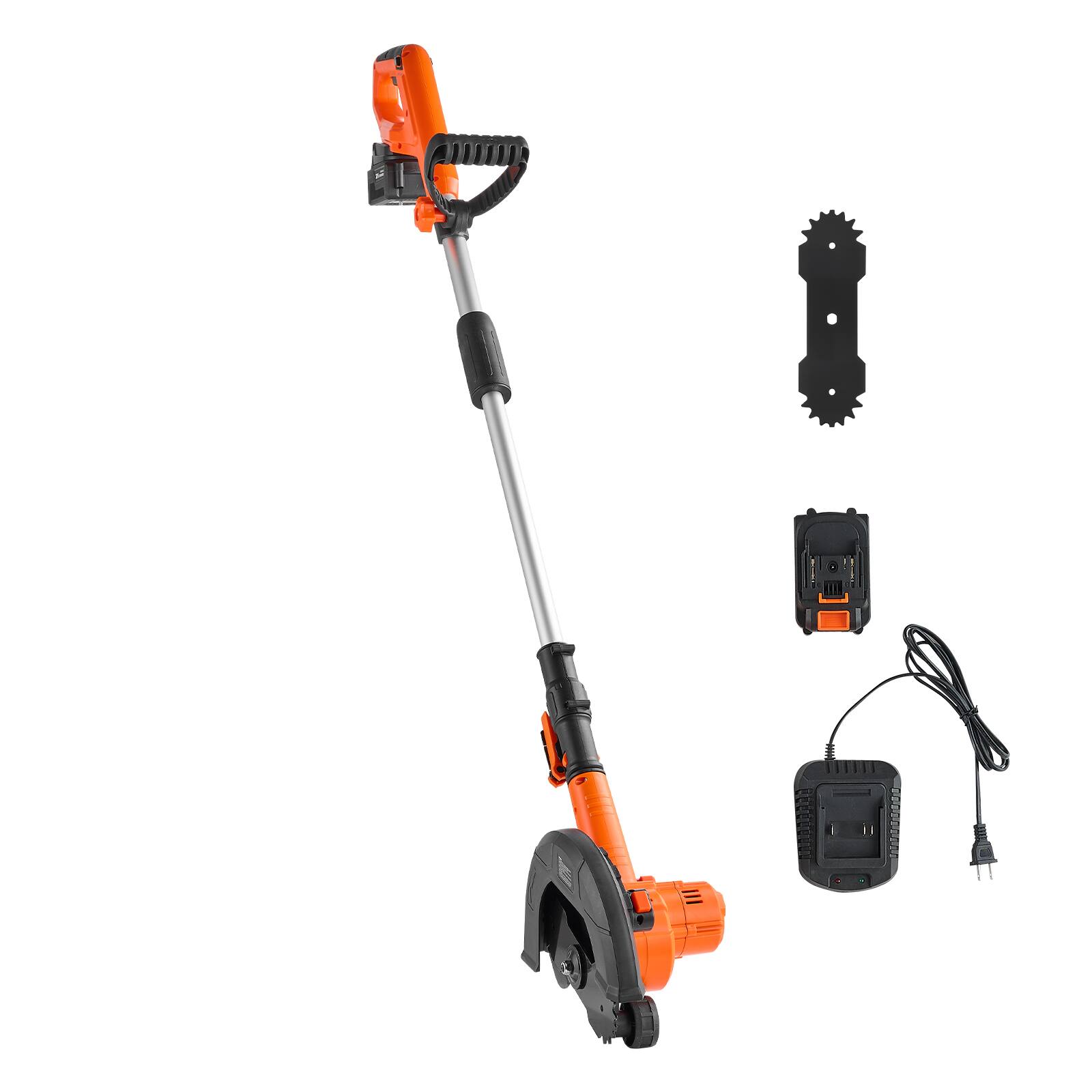 Alt View 5. VEVOR - Lawn Edger, 8.8-inch Blade Length, Battery Powered Cordless Edger Lawn Tool, with 3-Position Blade Depth - Black + Orange.