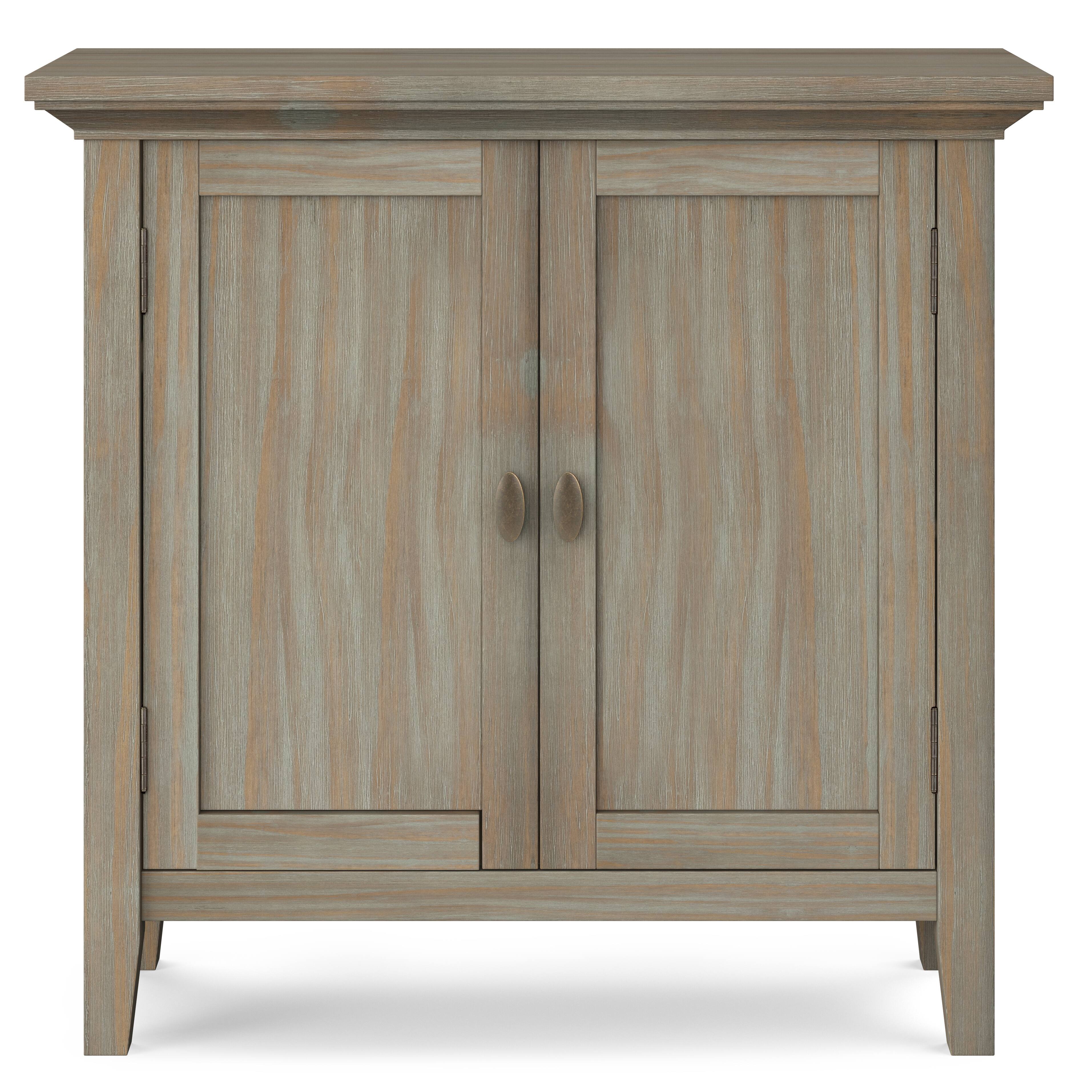 Alt View 12. Simpli Home - Redmond Low Storage Cabinet - Distressed Grey.