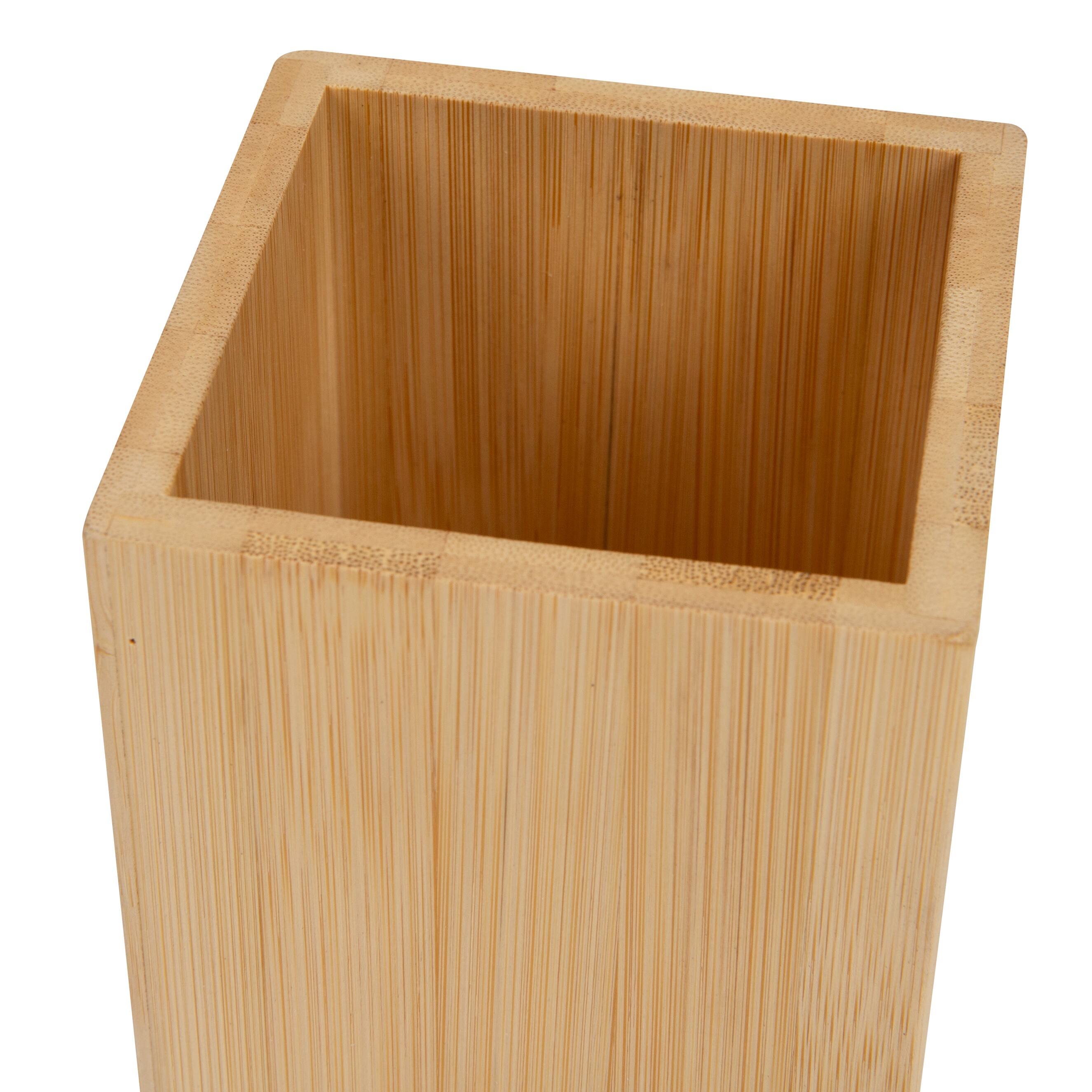 Alt View 3. Mind Reader - Pen Cup, Accessory Holder, Desktop Organization, Office, Bamboo - Brown.