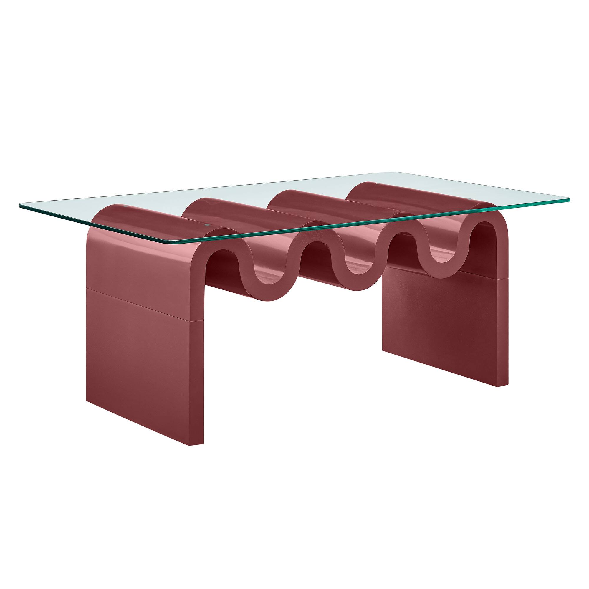 Angle. Modway - Ondine Glass Top Coffee Table by Modway - Spiced Apple.