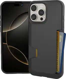 Smartish - iPhone 16 Pro Max Wallet Case - Wallet Slayer Vol 1 - Protective Slim Card Holder Cover - Black Tie Affair