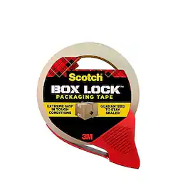 Scotch - Box Lock Shipping Packing Tape with Refillable Dispenser, 1.88 in x 54.6 yds., (3950-RD) - Clear