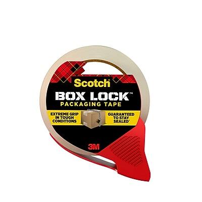 Scotch - Box Lock Shipping Packing Tape with Refillable Dispenser, 1.88 in x 54.6 yds., (3950-RD) - Clear