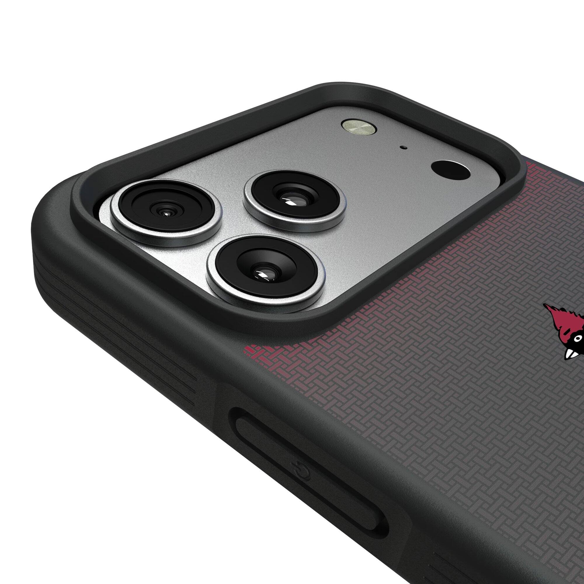 Alt View 2. Keyscaper - Chicago Cardinals Bump Case with 8.2ft Drop Protection - 16 Pro - Black.