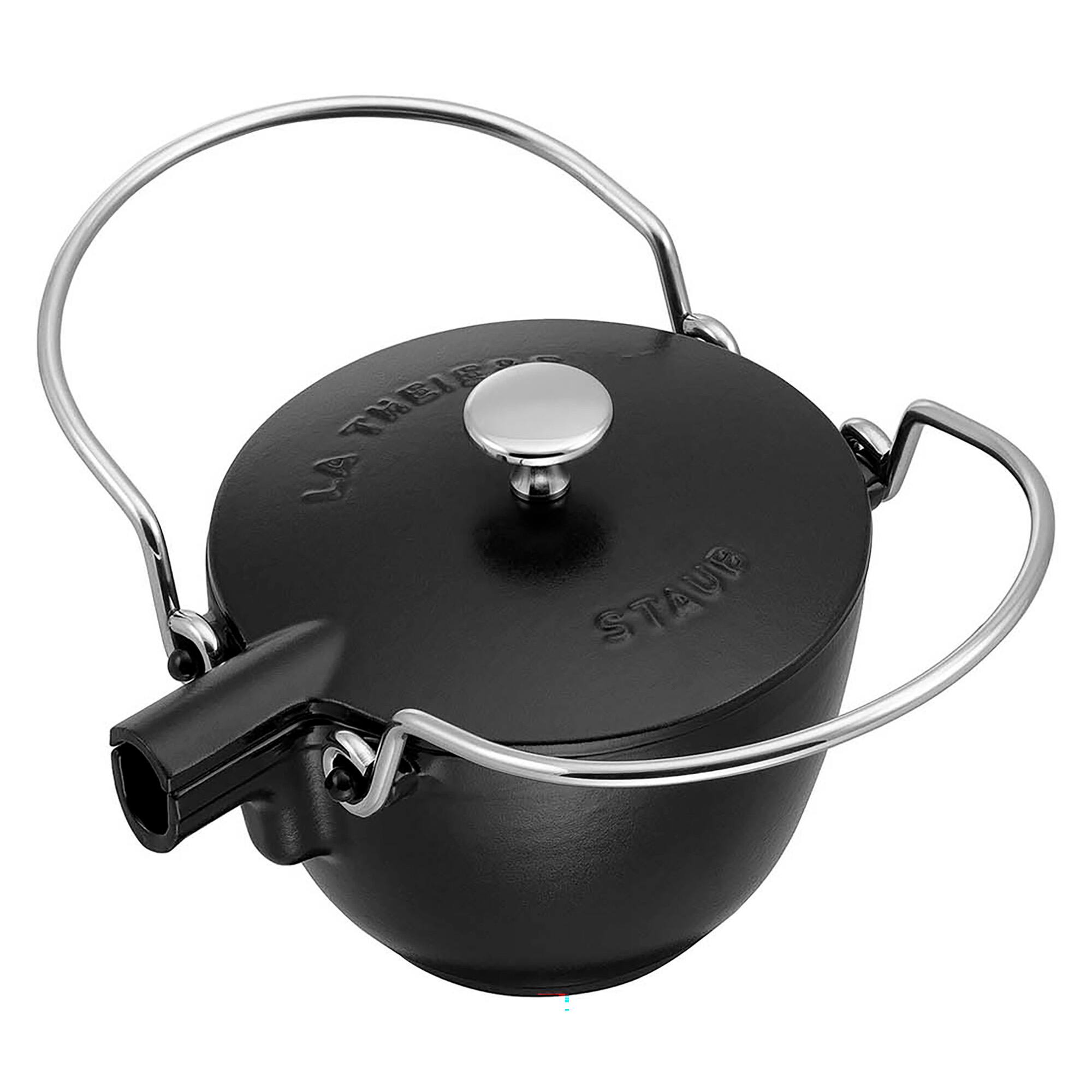 Alt View 3. Staub - Staub Cast Iron 1-qt Round Tea Kettle - Matte Black - Matte Black.