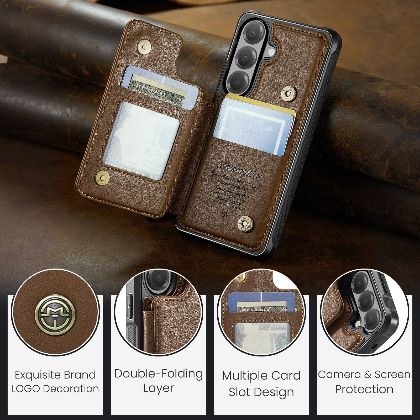 RESERVE HEA KiEs A ML 543  
nothing_to_trnscribe  
Caselle  
nothing_to_tracribe  
L Atad  
director  
Kcon  
as  
nnt c  
Shaeds  
ntooagels  
A  
LISST  
Exquisite Brand Double-Folding Multiple Card Camera & Screen LOGO Decoration Layer Slot Protection Design