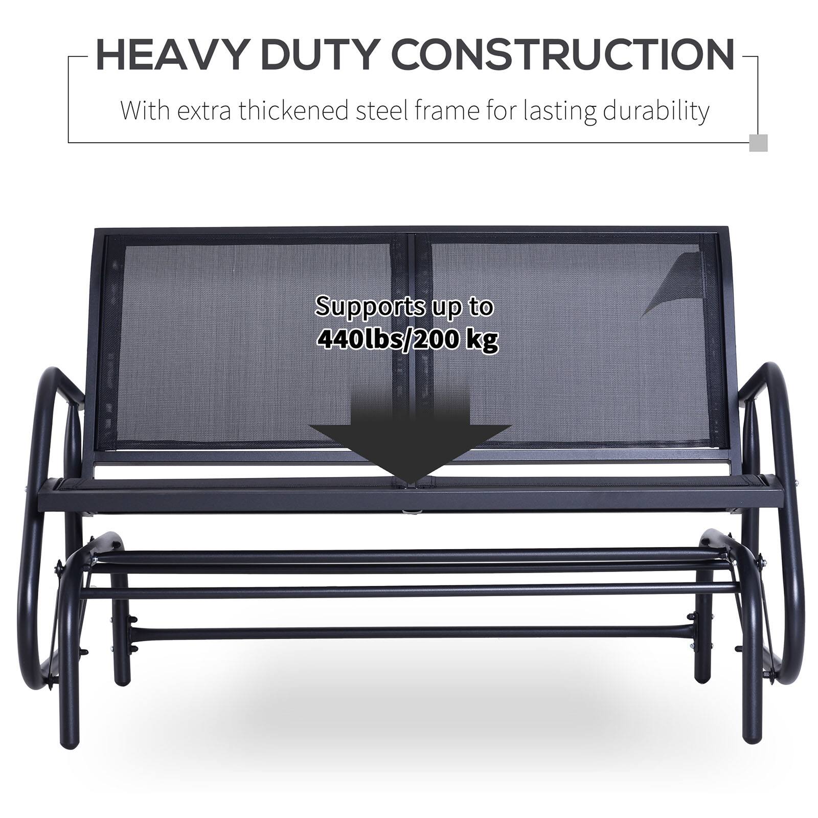 HEAVY DUTY CONSTRUCTION  
With extra thickened steel frame for lasting durability  

Supports up to 440lbs/200 kg