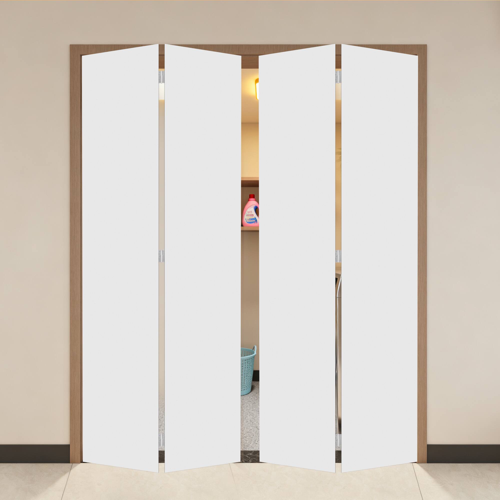 Alt View 4. Boyel Living - Milk White Modern 2-Panel Barn Sliding Door 30-in L x 0.75-in W x 80-in H with Hardware Kit - Milk White.
