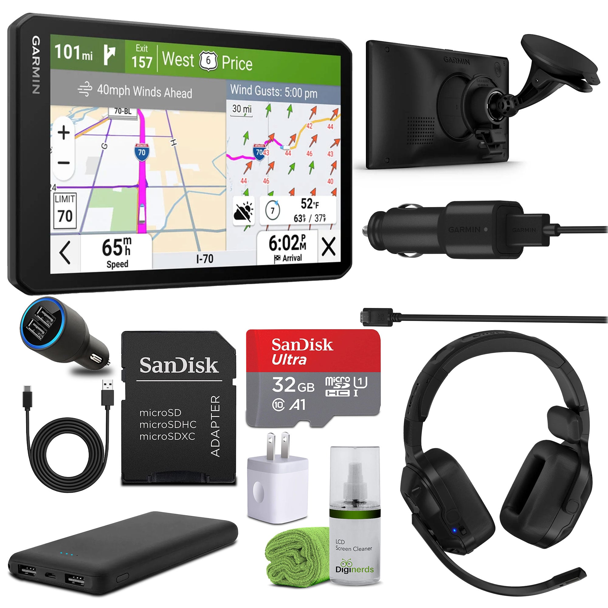 Garmin - dezl OTR720, Large, Easy-to-Read 7” GPS Truck Navigator Bundle - Black