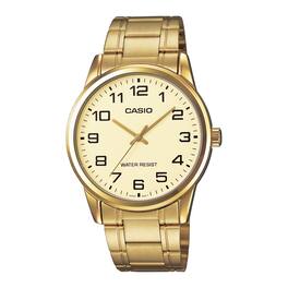 Casio - Men’s Champagne Dial Analog Watch with Tone Bracelet - MTP-V001G-9B - Gold