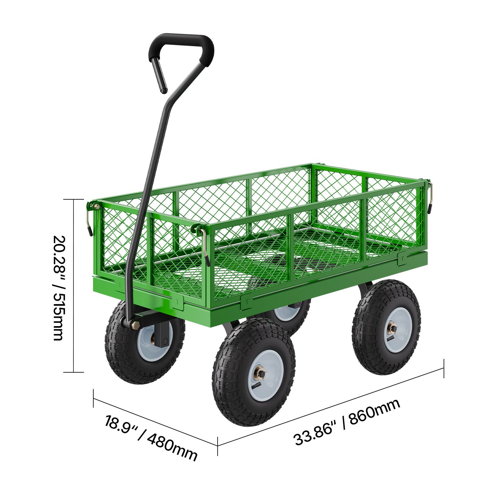 20.28" / 515mm, 18.9" / 480mm, 33.86" / 860mm