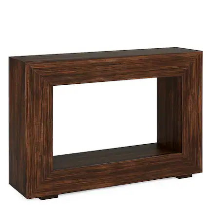 Front. Hivvago - Modern Farmhouse 47-inch Long Entryway Console Table in Rustic Brown Wood Finish - Rustic Brown.