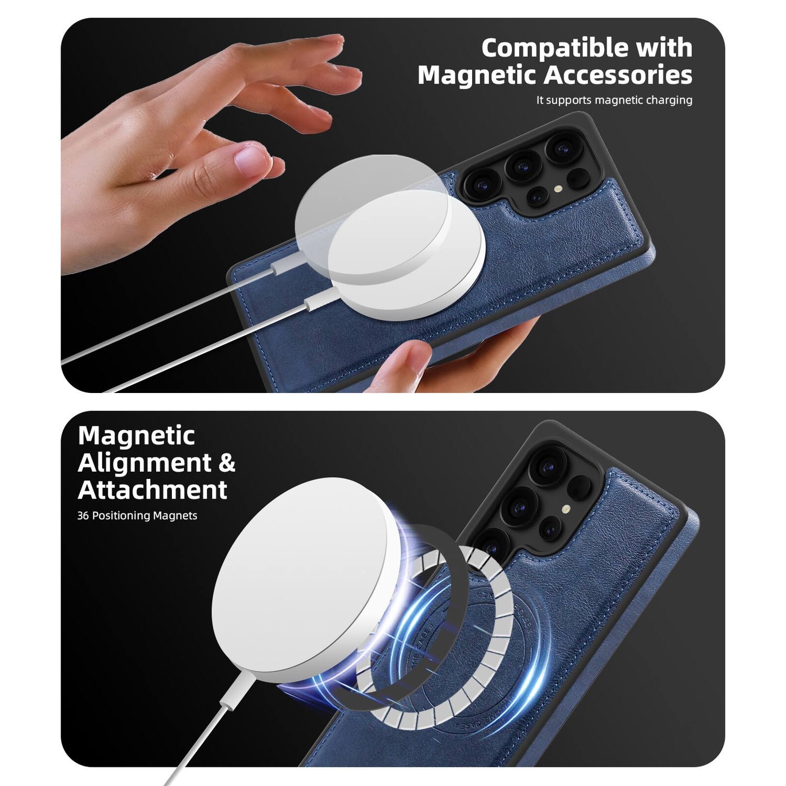 Compatible with Magnetic Accessories  
It supports magnetic charging  

Magnetic Alignment & Attachment  
36 Positioning Magnets