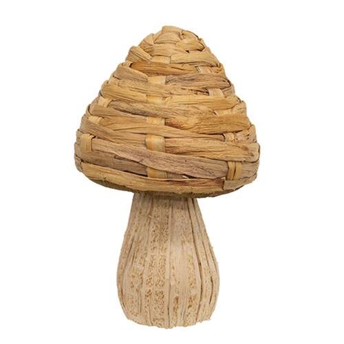 BreeBe - Woven Seagrass Mushroom 10"H - Natural