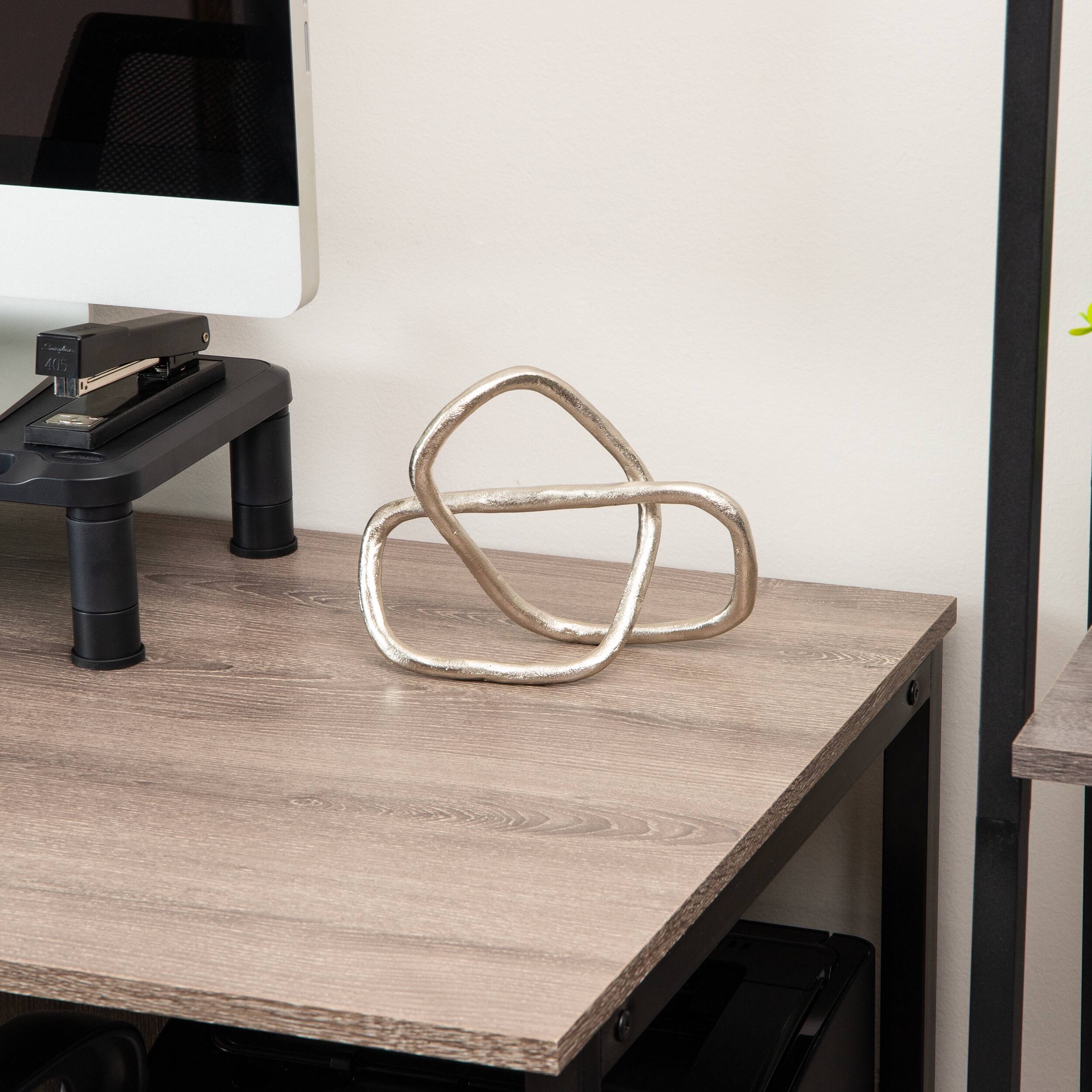 Alt View 5. Mind Reader - Metal Geometric Infinity Sculpture, Modern Home and Office Decor, Accent for Desks, and Shelves - Silver.