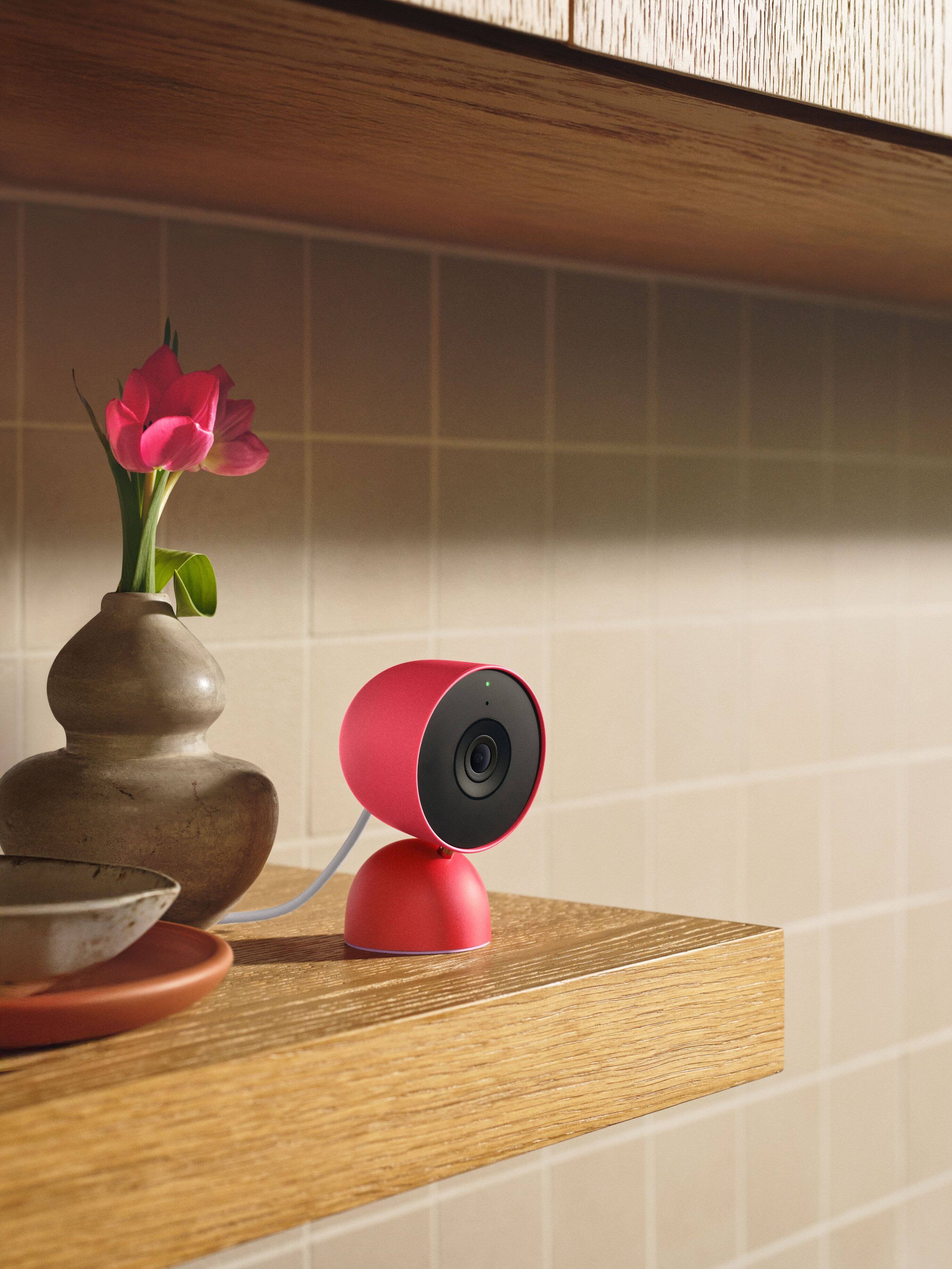 Alt View 19. Google - Nest Cam Indoor (wired, 3rd gen) - Latest Model - 2K Video and Gemini - Berry.