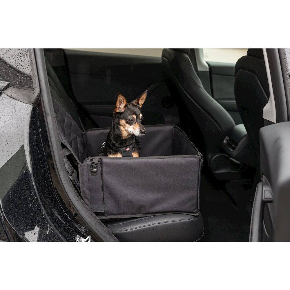 Angle. TRIXIE - Pet Lite Car Seat, Dog Booster Seat, Travel Pet Bed - Black.