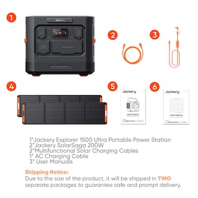 Jackery Explorer 1500 Ultra Portable Power Station (1536Wh) with Jackery Explorer 1500 Ultra Portable Power Station (1536Wh) with