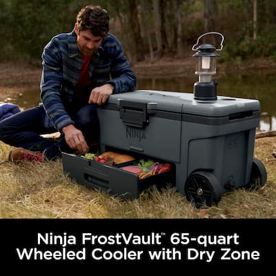Ninja FrostVault 65 qt. Wheeled Cooler with Cold Dry Zone Ninja FrostVault 65 qt. Wheeled Cooler with Cold Dry Zone