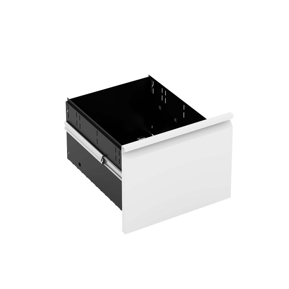 Alt View 7. Loheer - Loheer 3 Drawer Mobile File Cabinet with Lock White Metal Filing Cabinet for Letter Legal A4 Home Office.