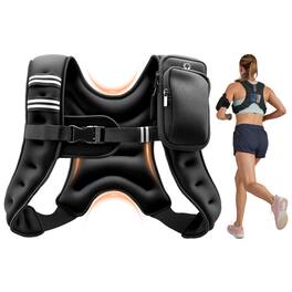 VEVOR - Weighted Vest, 6 lbs Body Weight Vest for Men Women, with Reflective Stripe, Adjustable Buckle, Workout Equipment - Black