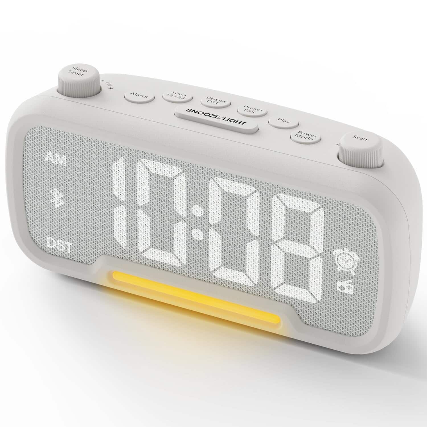 Dazzed Corner - Clock Radio, FM Radio Alarm Clock,USB Ports - White