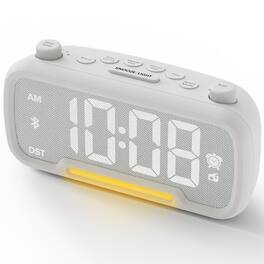 Dazzed Corner - Clock Radio, FM Radio Alarm Clock,USB Ports - White