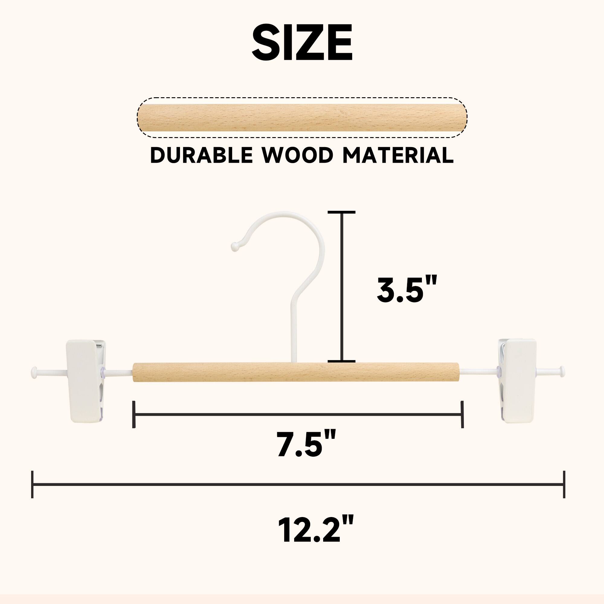 SIZE  
DURABLE WOOD MATERIAL  
3.5"  
7.5"  
12.2"