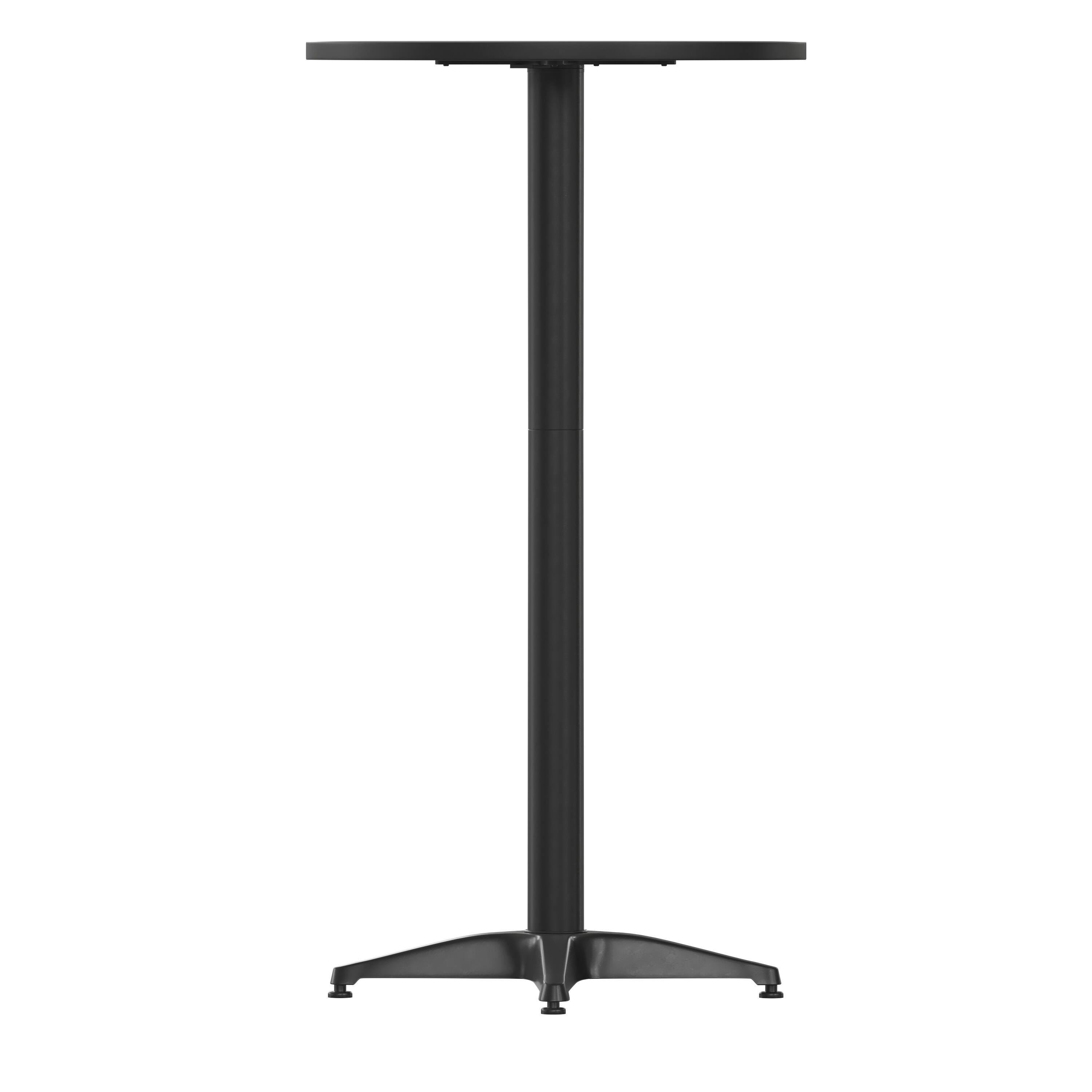 Alt View 7. Emma + Oliver - Indoor/Outdoor 23.5"H Aluminum Round Bar Height Table with Cross Base - Black.