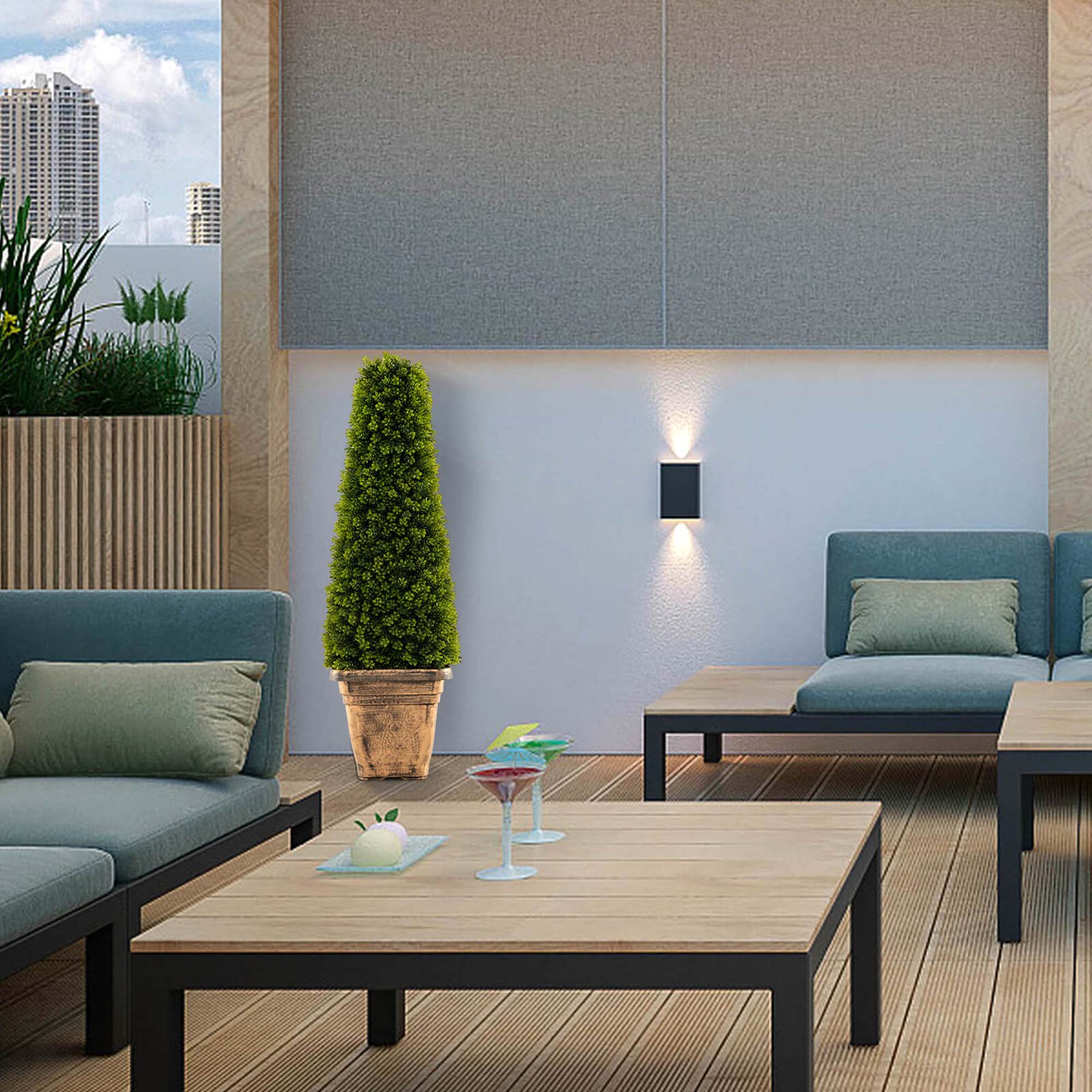 Alt View 4. Costway - Costway 3 FT Artificial Boxwood Topiary Tree Potted Fake Tree Indoor & Outdoor Faux Tree - Green.